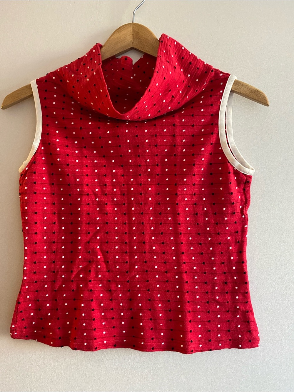 🌸🌼3 for $12🌸🌼 Sleeveless Red Polka Dot Cowl Neck Top